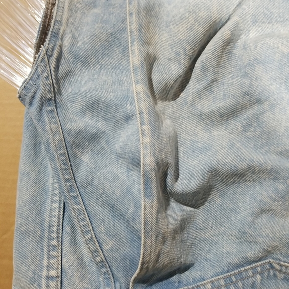 VTG. LEVI 755 LT BLUE DISTRESSED JEAN JACKET SZ XS - Picture 6 of 13